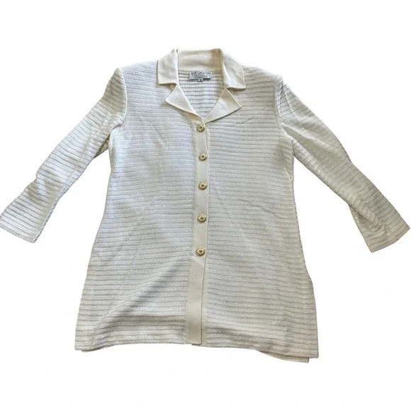 St. John collection by Marie Gray Two Piece Set Cream Blazer Jacket With Skirt
